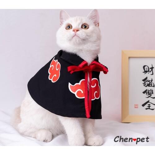 Funny Dog Cat Costume Naruto Akatsuki anime decor Cloak Disguise Cat Hooded Clothes Suitable For Small Dogs Accessories