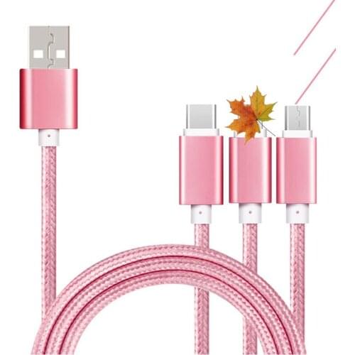 Charger Cable 3in1 Micro USB Type-C Cables For iPhone 6 6s 7 Plus For Samsung Huawei Xiaomi 3 in 1 Data Charging Cable 101351808