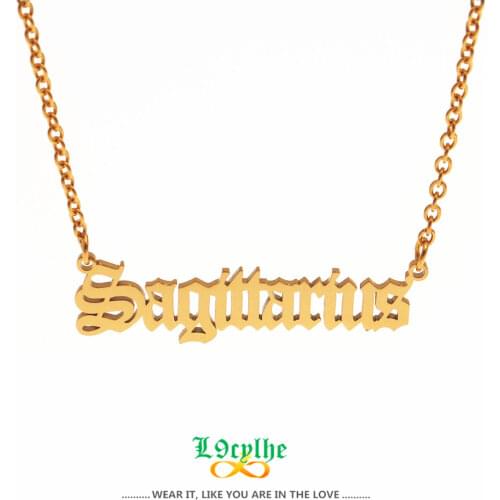 Gold Chain Choker Zodiac Signs Necklace Women Men Horoscope Jewelry Stainless Steel Constellation Pendant Necklaces Christmas