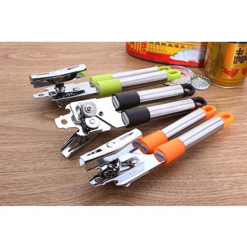 1PC Useful Stainless Steel Tin Can Opener Multifunctional Canned Food Opening Tools Portable Openers Knife KX 245