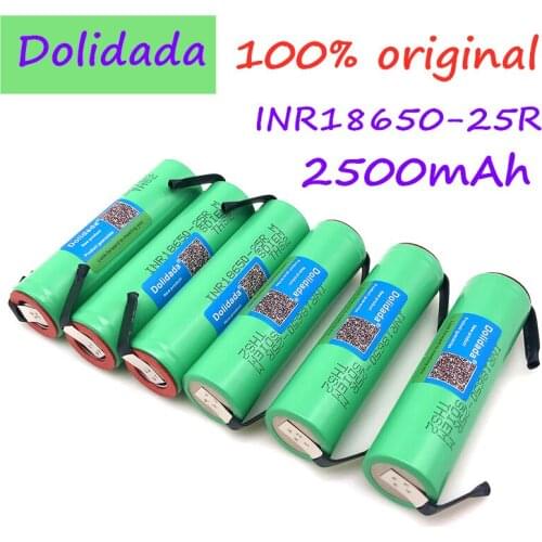 100% Original Somsung 3.6V 18650 2500mah INR18650 25R 20A battery scrapping lithium batteries screwdriver flashlight+ Nickel DIY