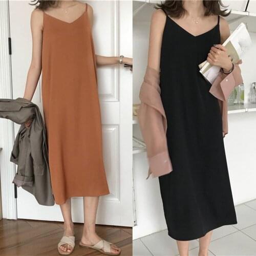 20# Sexy Women Loose Lady Elegant dress Sleeveless Camisole Solid Suspender Dress женские платья пляжное платьеодежда для женщин