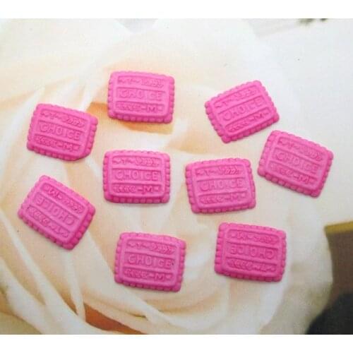 20Pcs Resin Fuchsia Chocolate Cookies Crafts Flatback Cabochon Scrapbooking Decorations Fit Hair Clips Embellishments Beads Diy