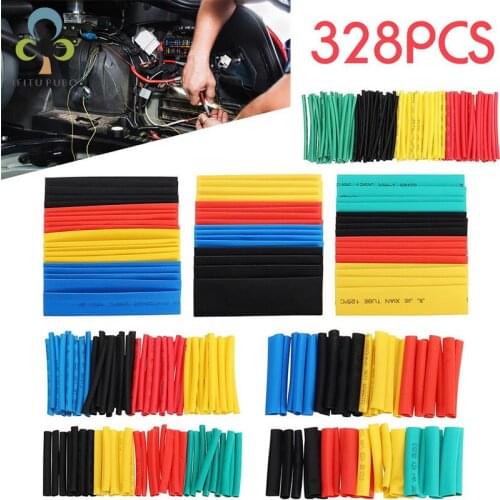 328Pcs/lot color heat shrinkable insulation kit PE shrinkable tube Sleeve Wrap Wire Set charging data cable headphone repair YJN