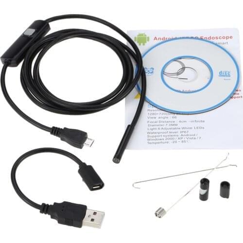 5.5mm 1.5m Digital USB Endoscope Borescope Handheld Inspection Snake Camera 6 Adjustable Led for Android Smartphones/Laptops