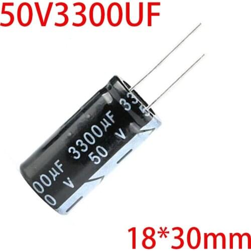 5PCS 50V3300UF 18*30mm 3300UF 50V 18*30 Electrolytic capacitor 50V3300UF