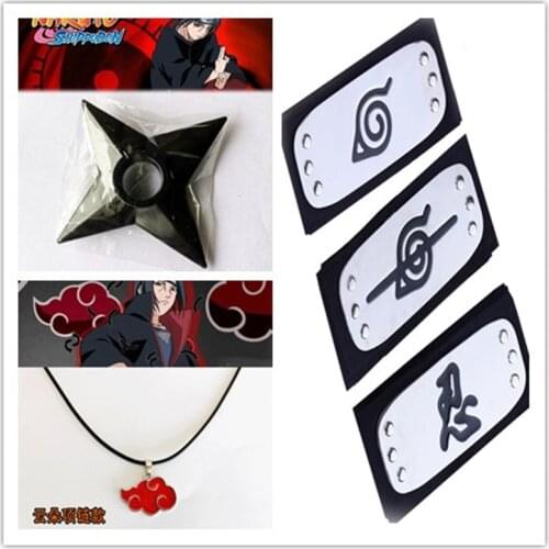 Anime Cosplay Huoying Ninja Upgrade Cloth with Long Headband Set shuriken Hongyun necklace