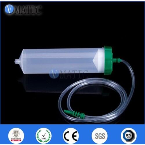 Free Shipping 200cc/ml Helix Luer Lock Tip Glue Dispenser Pneumatic Syringe Barrel Adhesive Syringe Barrel With Adapter & Piston