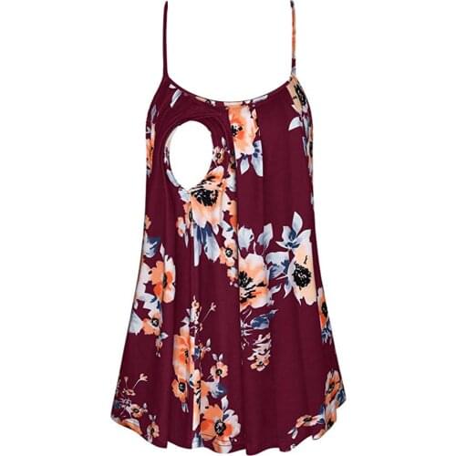 Floral Print Maternity Breastfeeding Camisole NEW Summer Fashion Maternity Clothes For Women Pregnant Nusring Blouse T-Shirt