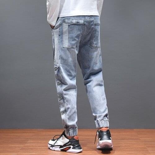 Harlan pants spring new elastic waist large size jeans men loose waist Harlan pants stretch men 2020 trousers