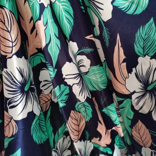 Floral Silky Soft Satin Material Diy Lining craft glossy Packing Decoration Charmeuse Fabric Pattern