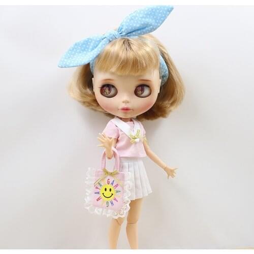 DBS Clothes for icy blyth doll licca cool cute skirt pink shirt headdress bag Yarn skirt 1/6 30cm girl gift