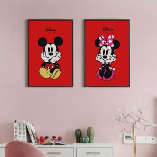 Disney Canvas Painting Mickey Minnie Donald Duck Cartoon Wall Art Posters and Prints Room Decoration Pictures Home Decor Gift