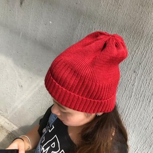 6 colors available New arrival fashion sweet solid women hat winter warm cute comfortable fresh temperament cute soft knit hat