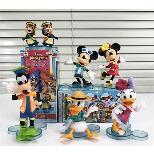 Disney Mickey Action Figure Toys Minnie Donald Duck Daisy Goof Anime Cartoon Decoration Model for Kids Christmas Gifts