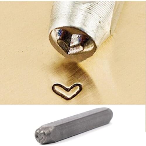 K5DC Heart Impress Steel Design Embossed Stamp Hand Punch Imprint Tool Jewelry Craft