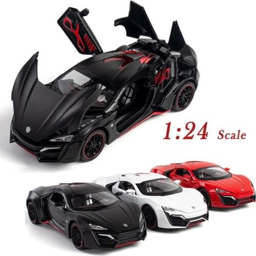 1/24 Scale Lykan Hypersport Diecast Alloy Pull Back Car Collectable Toy Gifts for Children