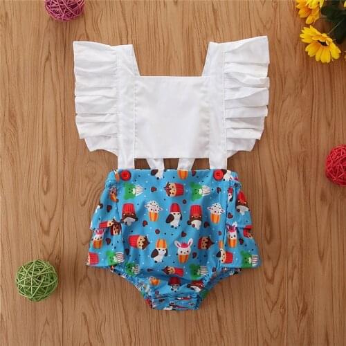 TALLOLY Girls' Onesie Summer Style Western Style Sleeveless Top Halter Short Climb Children Romper