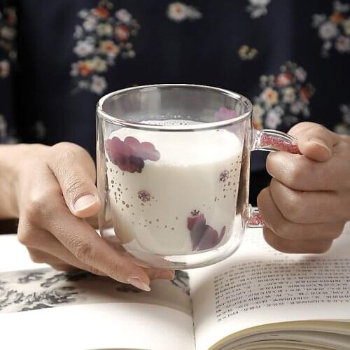 Creative 300ml Kitten Double Glass Coffee Mug Cartoon Cute Cat Milk Juice Cup Home Office Cafe Tazas Best Gift for Festival