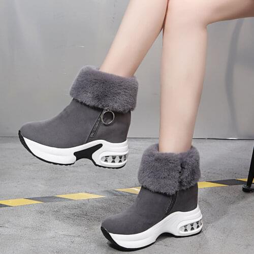 Platform Shoes Casual Women Wedge Sneakers Winter Sport Shoes for Women Short Plush Fashion Shoes Women High Heel Sneakers