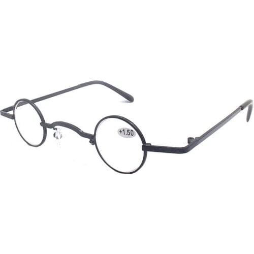 Elbru Retro Creativity Circular Lightweight Mini Reading Glasses Women Men +1.0 To 4.0 Alloy Portable Presbyopia Eyeglasses