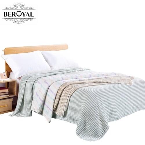 New 2019 Blanket - 1piece Cotton Throw Blanket Six Layers Gauze Brand Blanket Adult Super Soft Blankets 150*200cm