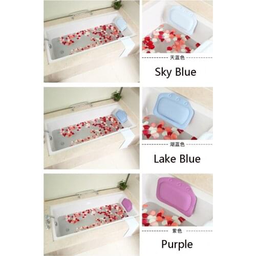 PVC Foam Cushioned Bath Tub Bathroom Spa Pillow W/ Suction Cups Relaxing Bathtub Bath Pillow