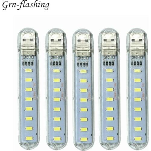 5pcs Portable Mini 5730 USB-LED Light Desk Table-Lamp Flashlight Night-Light for Power Bank PC Laptop Camping Reading Book-Light