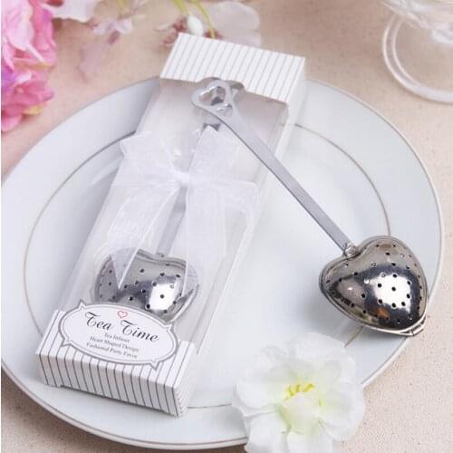Practical Wedding Party Gifts Heart Shaped Stainless Steel Tea Infuser Spoon Strainer Table Tool LX3644