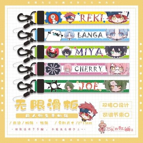 SK8 the Infinity SK EIGHTREKI SNOW MIYA Mobile Phone Straps Cartoon Lanyard for Phone Holder Keychain Hanging Ropes Hand Rope