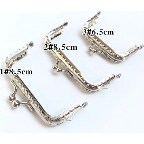 6.5 8.5 10.5cm DIY coin bag making silver color kiss buckle metal clasp purse frame 10pcs/lot