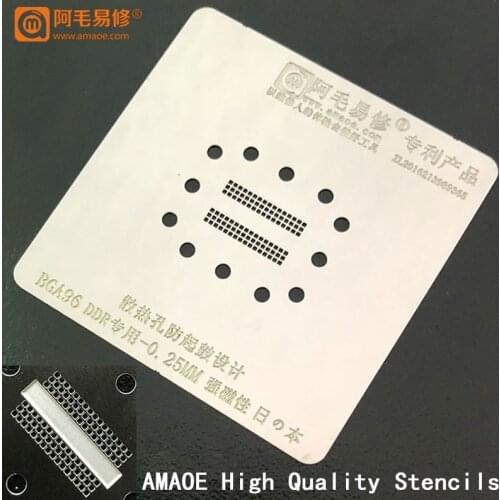 AMAOE BGA Reballing Stencil For BGA132 BGA152 BGA96 DDR IC CHIP Plant Tin Heating Template Repair Tool