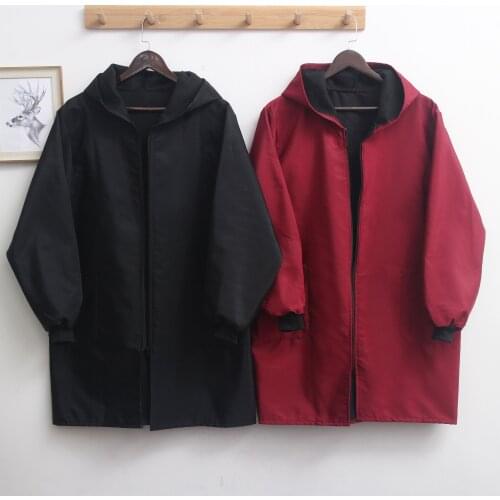 Increase waterproof and warm plus velvet men and women are dressing zipper autumn and winter thicker smock long-sleeved apron