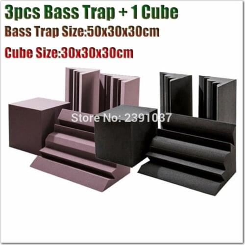 High Quality 1 Set Basstrap Acoustic Wavy Wedge Foam Professioanl Soundproof Corner Kit acoustic panel acoustic foam
