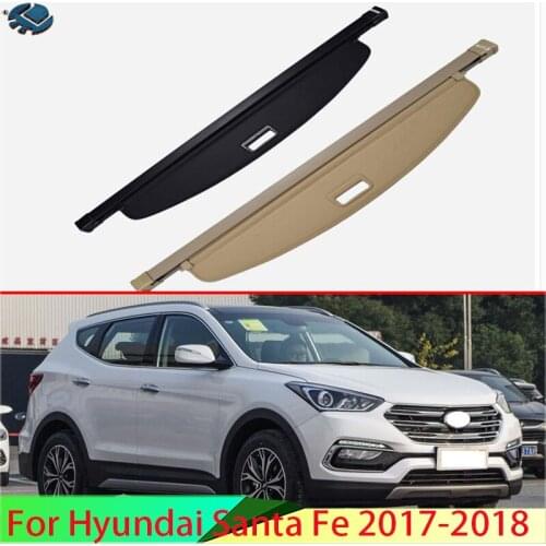 For Hyundai Santa Fe 2017-2018 Aluminum+Canvas Rear Cargo Cover privacy Trunk Screen Security Shield shade Accessories