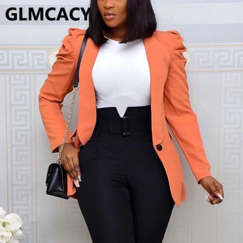 Women Oversize Single Breasted Long Sleeve Top Blazer Elegant Office Lady Workwear