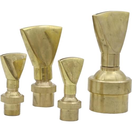 1/2" 3/4" 1" 2" Adjustable Brass Fan Shaped Fountain Nozzles Duck Tail Jet Sprinkler Garden Landscape Ornamental Fountains 1pc