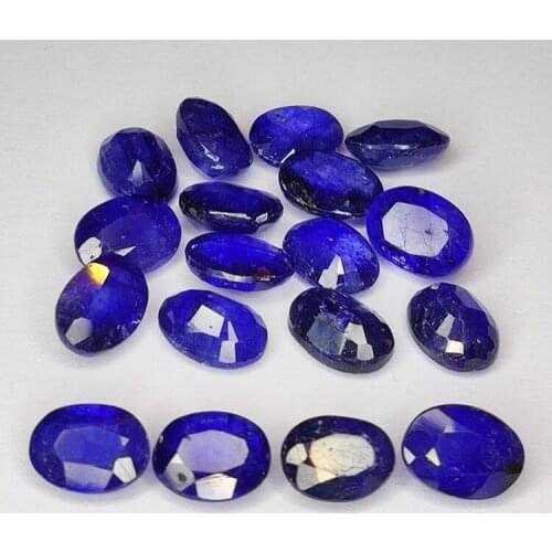 20.45ct Blue Sapphire oval cut 7.2x5.3mm 18pc