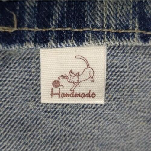 200pcs handmade labels stock/Organic cotton ribbon/tags/garment printed tags/Retro cotton labels/handmade sew mark labels
