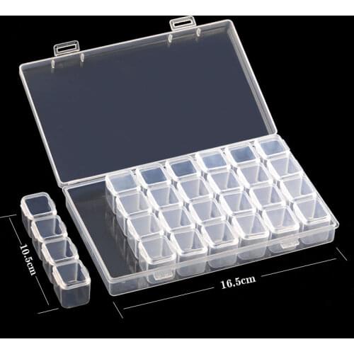 28 Grids Diamond Painting Kits Plastic Storage Box Nail Art Rhinestone Tools Beads Storage Box Box Holder Organizer Kit