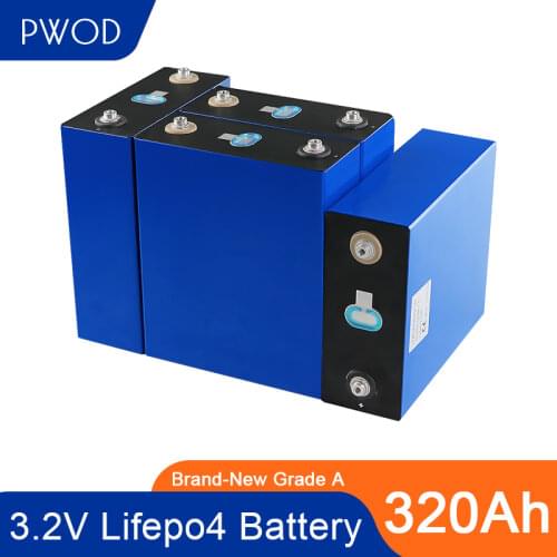 PWOD 32pcs 3.2v 310AH Lifepo4 Rechargeable 320AH Battery Lithium Iron Phosphate Solar Cell Grade A Lifepo4 Cell EU US Tax Free