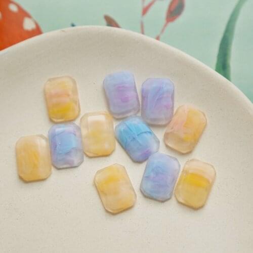 Japanese Single Remaining Pigment Smoke Sense Square Ear Stud Paste Patch DIY Handmade Ornament Accessories Earring 4pcs