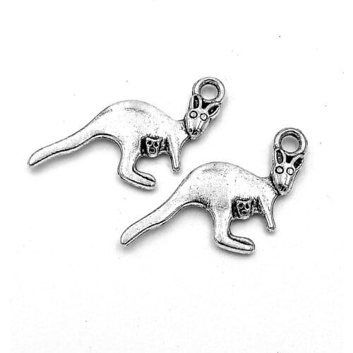 40pcs kangaroo charms pendant 21x19mm antique silver ornament accessories jewelry making craft base material