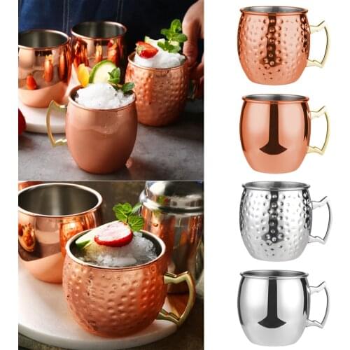 550ml 1 Pcs 18 Ounces Hammered Copper Plated Moscow Mule Mug Beer Cup Coffee Cup Mug Copper Plated Canecas Mugs Travel Mug