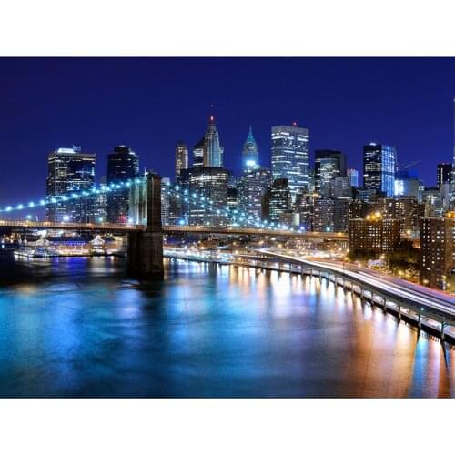 5D DIY Diamond embroidery Neon sea and bridge Square diamond Painting Cross Stitch Rhinestone Mosaic decoration gift