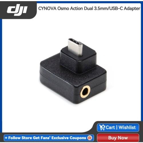 DJI CYNOVA Osmo Action Dual 3.5mm/USB-C Adapter Enhances sound quality for video brand new in stock original