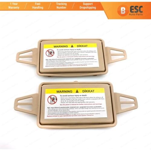 ESC EDP545 2 Pcs Sun Visor Shade Mirror Cover TAN 2108102510, 2118110010, 2118110110 For Mercedes W211 Left And Right