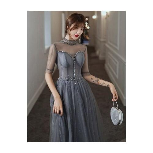 Freeship grey rhinestone beaidng half sleeve cosplay ball gown royal princess Medieval Renaissance Victorian dress Belle