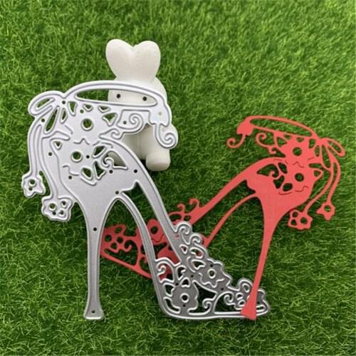 Anklet style flowers high heels hand embossed DIY album scrapbook greeting card decoration metal cutting mold