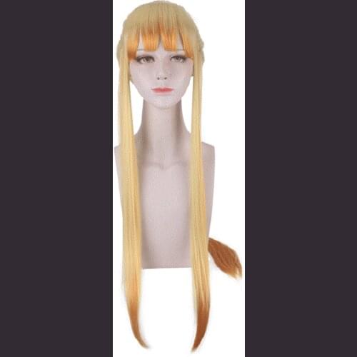 Demon Slayer Kimetsu no Yaiba Cosplay Wig Agatsuma Zenitsu Female Version Long Synthetic Fake Hair anime Heat Resistant Fiber
